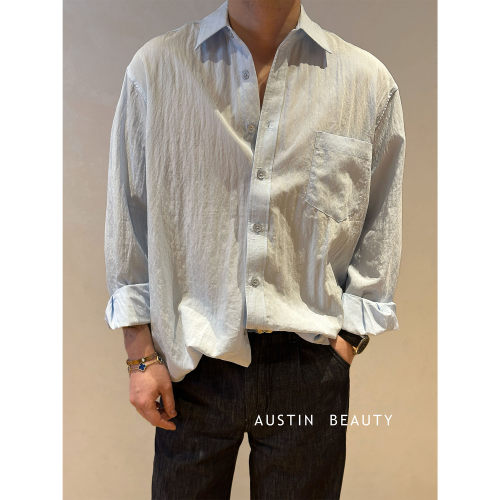 AUSTINBEAUTY【春季新品】兰精天丝莱赛尔微皱感长袖衬衫百搭通勤