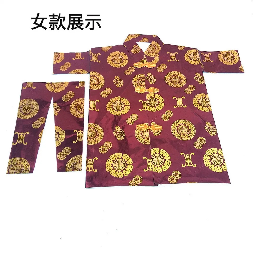 b2【全套四季纸寒衣】烧纸男女手工寒衣裤子鞋帽纸衣服全套上坟用