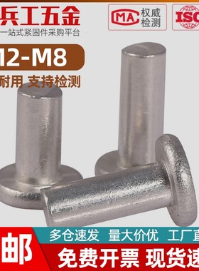 铝平头实心铆钉GB109平圆头实心敲击式铆钉毛钉 M2M2.5M3M4M5M6M8
