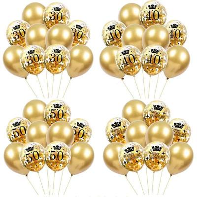 30 40 50 Years Old Latex Balloons Happy Birthday Party Deco