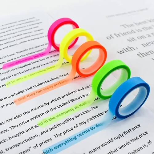 5pcs Index Stickers Tearable Transparent Sticky Tape Sticky