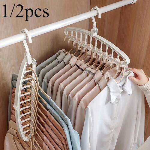 1/2pcs Space Saving Multi-Hole Clothes Hanger For Home, Dorm