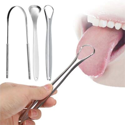 1pcs Tongue Scraper Cleaner Stainless Steel Tongue Cleaning