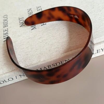 leopard print headband with teeth anti slip wide edge headba