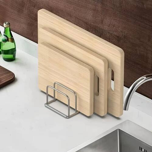 1pc Space-Saving Stainless Steel Pot Lid and Cutting Board O