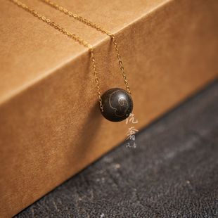 【错金祥云锁骨链】文莱沉香沉水级老料16mm单珠简约项链