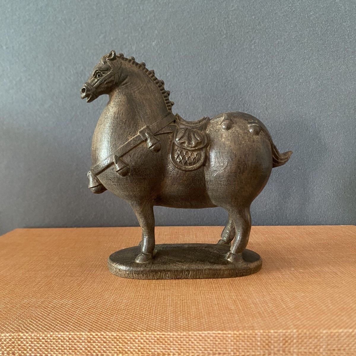 木雕摆件唐马实木质雕刻动物生肖家居装饰办公室开业红木工艺礼品