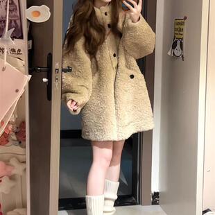 巨好看初冬羊羔毛加绒加厚外套女秋冬季2025新款今年流行爆款棉服