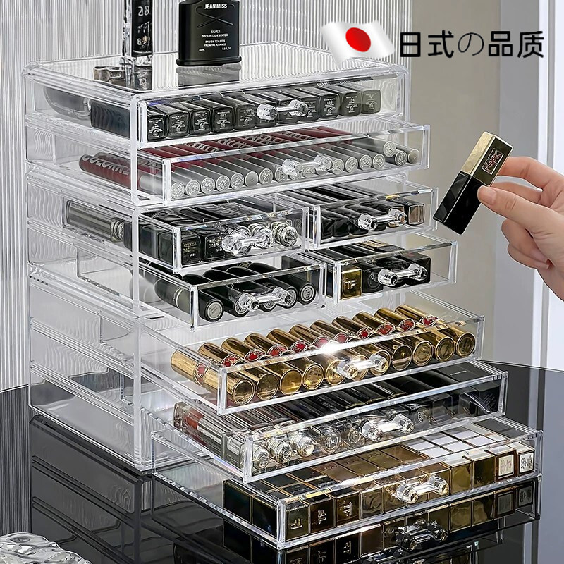 桌面口红收纳盒防尘梳妆置物台