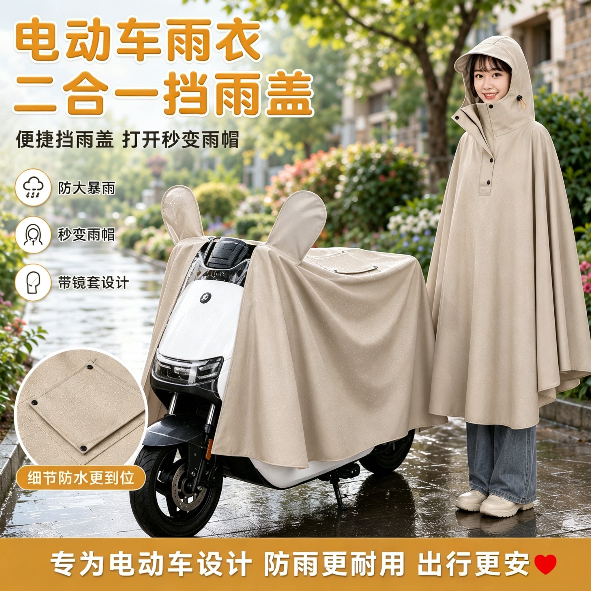 新款雨衣电动车雨披防暴雨加厚长款女骑行全身加大电车男专用防水