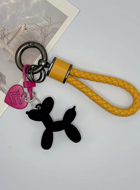 原创可爱卡通气球狗汽车钥匙扣挂件高级感男女情侣包包钥匙链挂饰