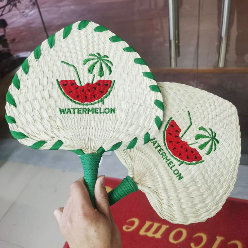 夏季老式手工草编蒲扇印字定制