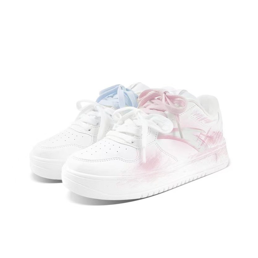 【定制球鞋】Anta安踏 轻松 蓝粉鸳鸯小清新手绘低帮板鞋男女同款,运动鞋new,运动休闲鞋,淘宝优惠券,粉丝福利购,淘宝优惠卷