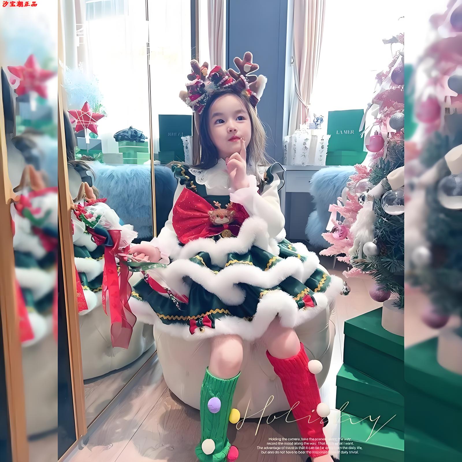圣诞衣服儿童女童公主裙2025冬季