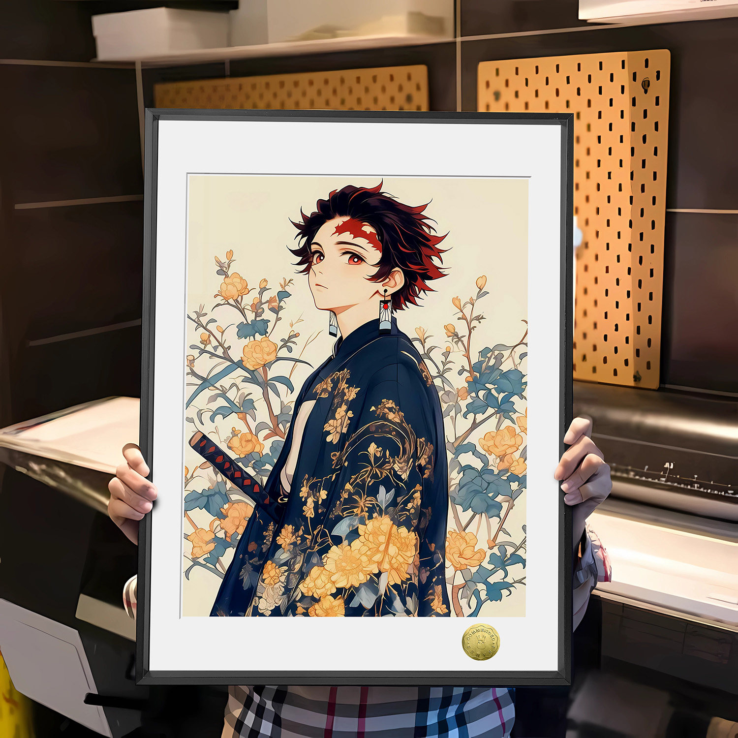 皇呱《花美男炭治郎》鬼灭之刃鬼杀队花美男炭治郎同人周边装饰画