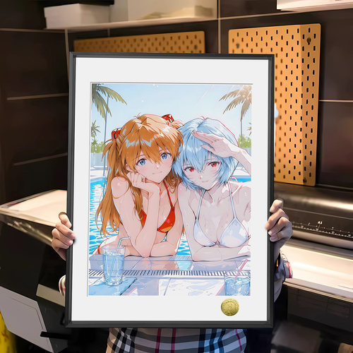 皇呱《泳池明日香 × 绫波丽》泳池明日香×绫波丽同人周边装饰画