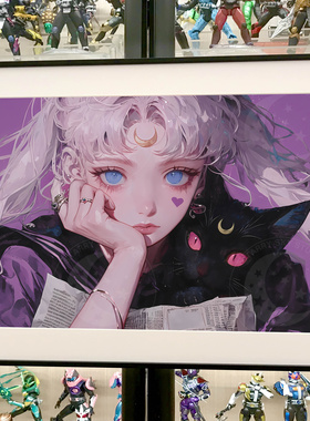 星空《紫色美少女》水冰月美少女战士月野兔装饰画
