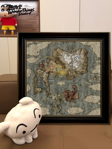 艾尔登法环Elden Ring交界地游戏地图全貌复古画布艺术风格装饰画