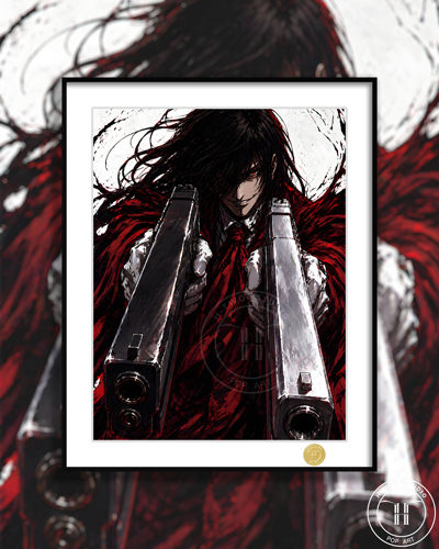 双枪阿卡多皇家国教骑士团地狱之歌Hellsing动漫装饰画