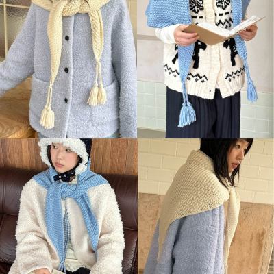 「贝莉女孩」流苏三角围巾披肩