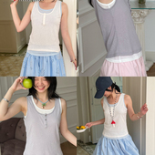 叠穿无袖 nothe Case「亨利书店」假两件透气清凉感背心 显瘦上衣