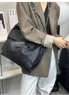 中古黑银流浪机场包sienne博主同款大号