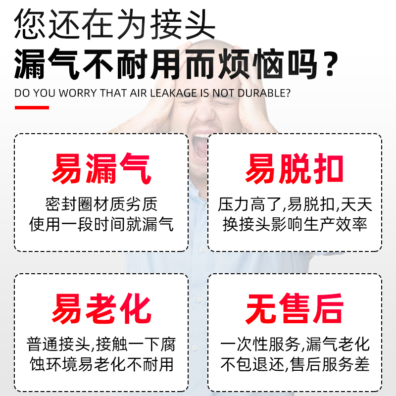 304不锈钢气动气管接头内丝螺纹快插直通PCF4/6/8/10-01-02-03-04