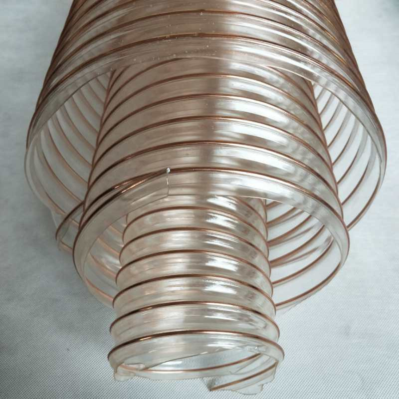 pu钢丝吸尘软管聚氨酯透明伸缩风管木屑抽吸耐磨耐高温波纹塑料管