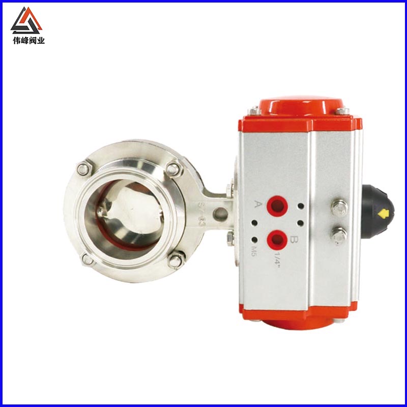 304不锈钢气动快装蝶阀卫生级卧式卡箍卡盘蝶阀快开蝶形阀门厂家