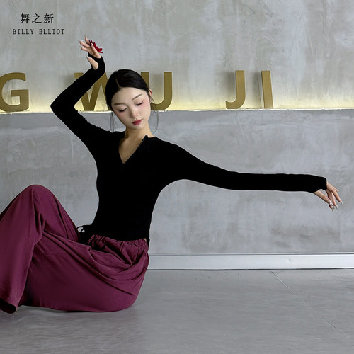舞之新现代舞上衣秋冬显瘦半拉链