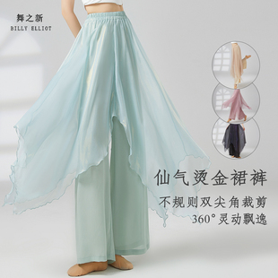 仙气秋冬古典舞练功服 中国舞裙裤 舞蹈裤 子演出服飘逸现代舞阔腿裤