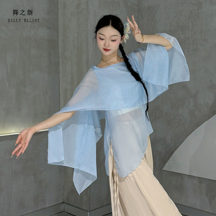 古典舞纱衣中国舞练功服装演出服女飘逸仙气宽松舞蹈上衣女款新款