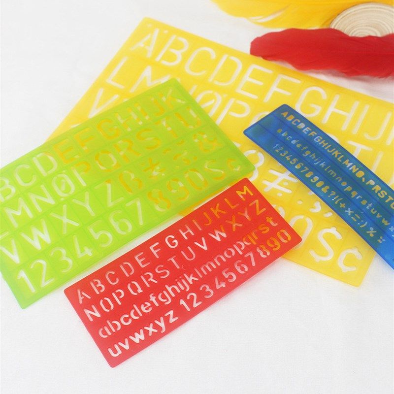 数字模板尺 字母模板尺 英文模板软尺 多功能套装尺软胶尺四件套