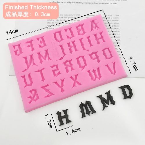 多款数字英文字母硅胶模具生日蛋糕巧克力翻糖装饰石塑粘土字母牌
