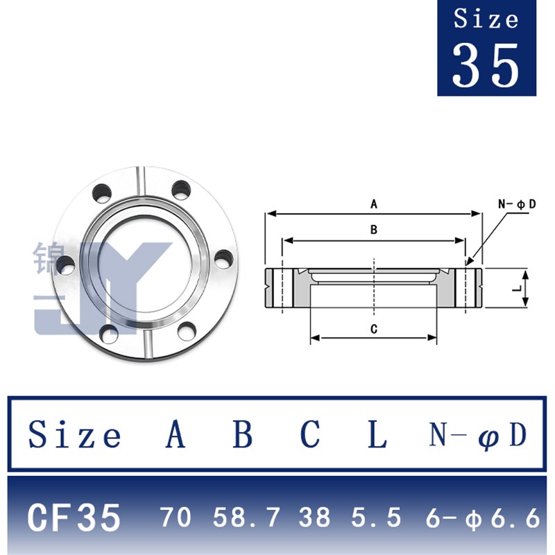 CF高真空内焊刀口法兰304不锈钢16B管件25配件35活套50固定63螺栓