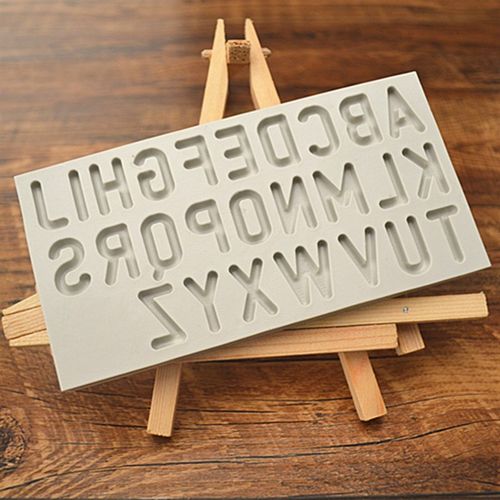 新 大圆柱体数字字母硅胶翻糖模蛋糕模具巧克力模烘焙装饰粘土