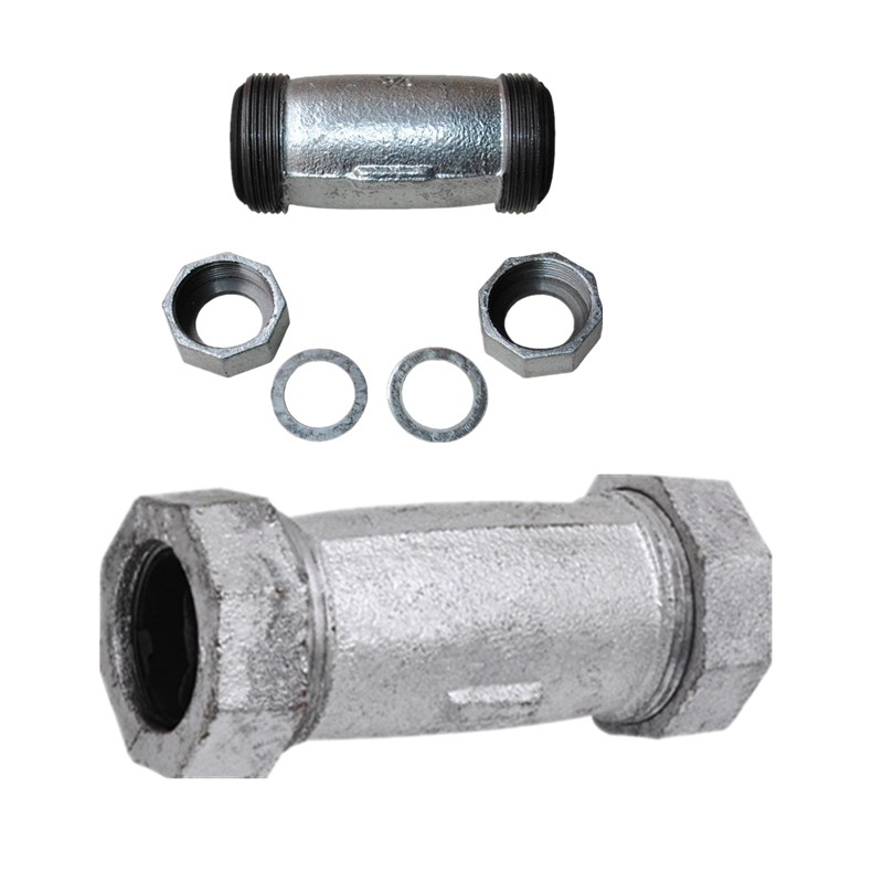 镀锌快接4分6分水n管快速活接头内螺纹连接铸铁管道伸缩节补漏抢