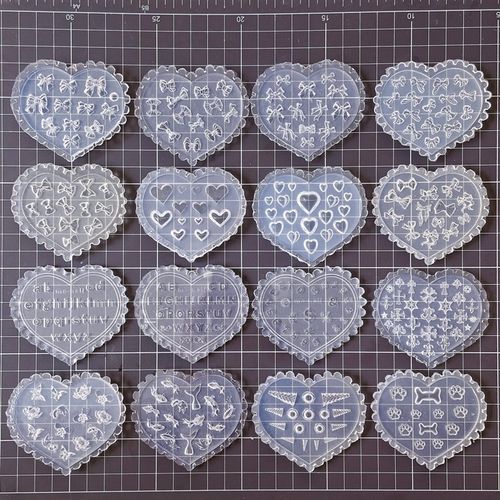 微缩食玩仿真蛋糕字母数字蝴蝶结迷你爱心花边小樱桃粘土硅胶模具