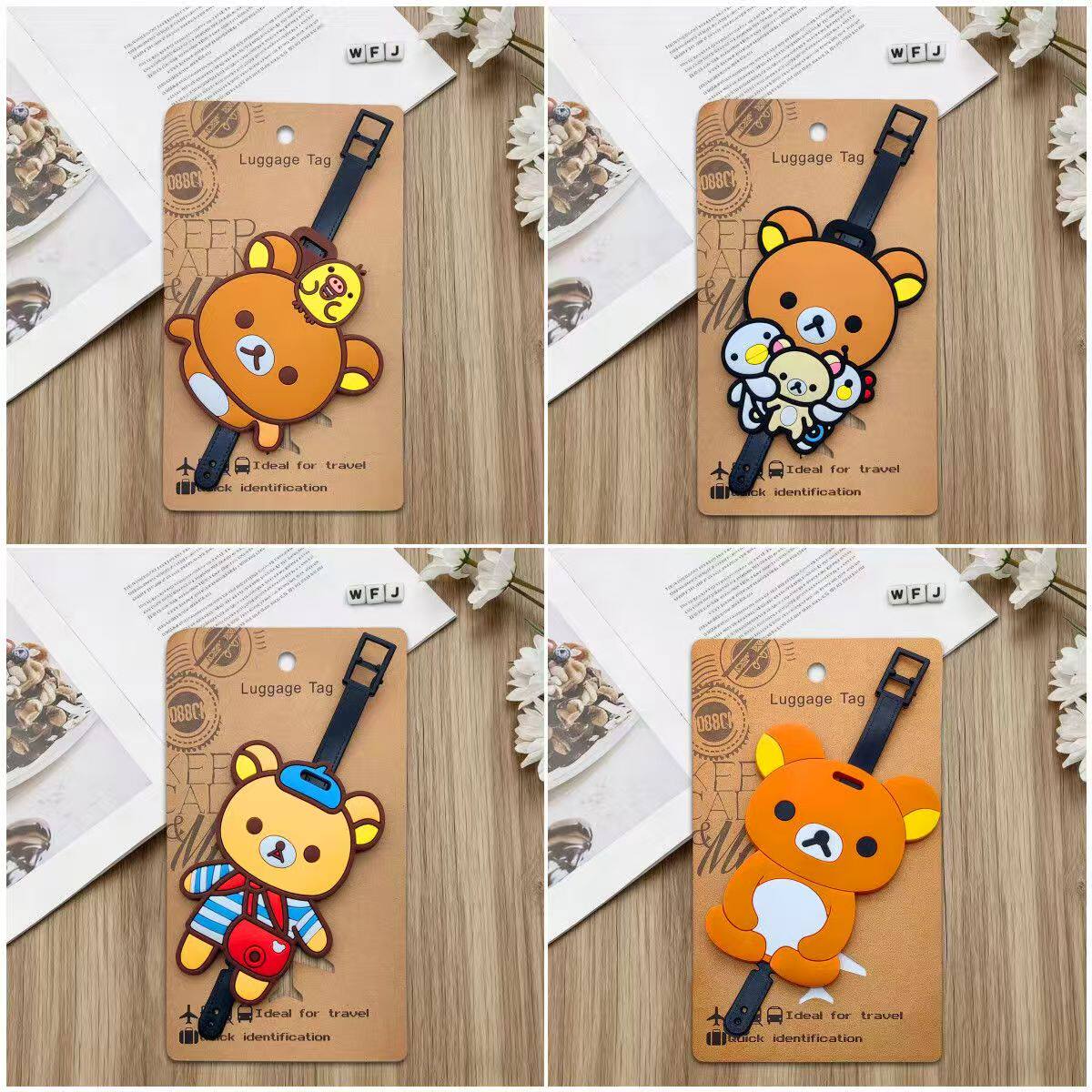 卡通小熊行李牌PVC软胶旅行箱托运防丢登机牌标识牌