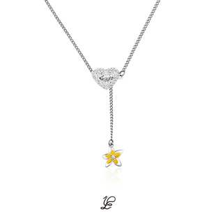 1P Jewelry 爱意紧扣系列 满钻纽扣花朵可调节锁骨链项链