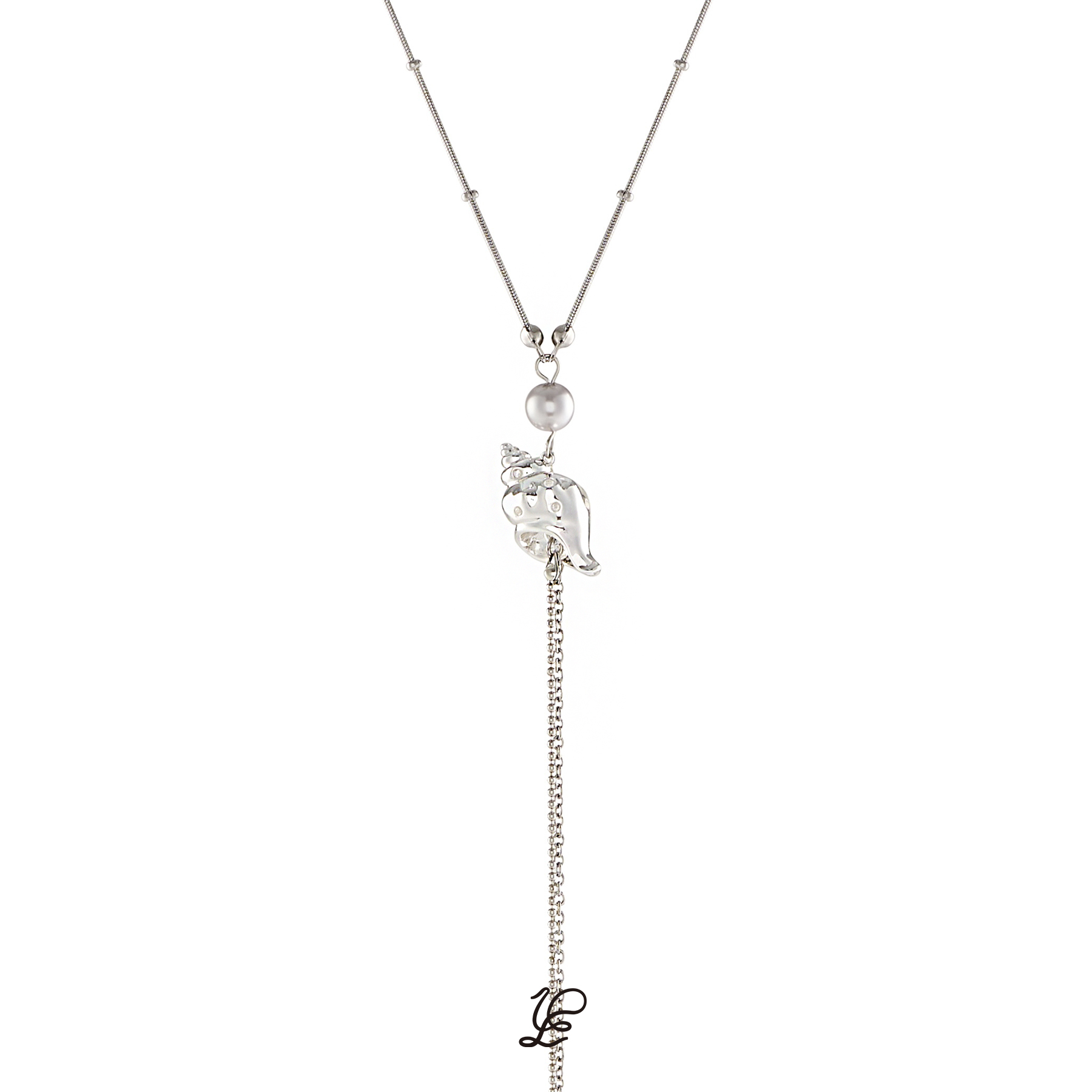 1P Jewelry 浮光溯贝系列 锆石海螺珠链流苏长项链 七夕礼物