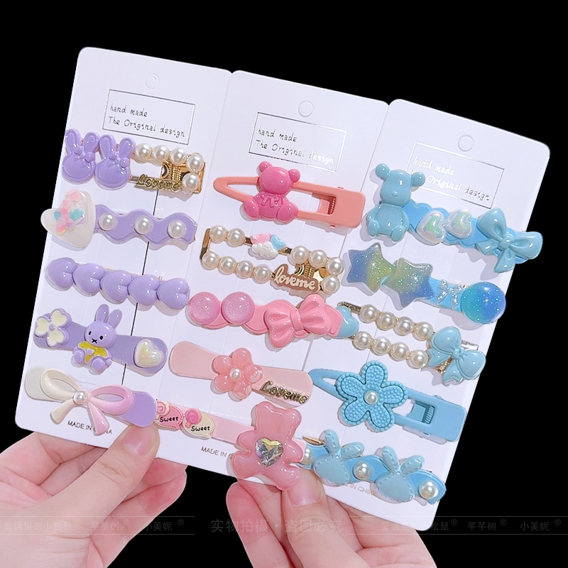 女童甜美卡通发夹儿童碎发不伤发发卡小女孩侧边刘海夹鸭嘴夹发饰