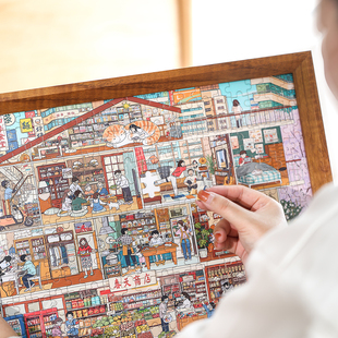 实木拼图相框定制装裱框500片一千片专用画框1000片70x50cm75挂墙