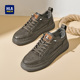 黑色百搭运动休闲皮鞋 HLA 秋冬透气板鞋 男士 海澜之家男鞋 2026新款