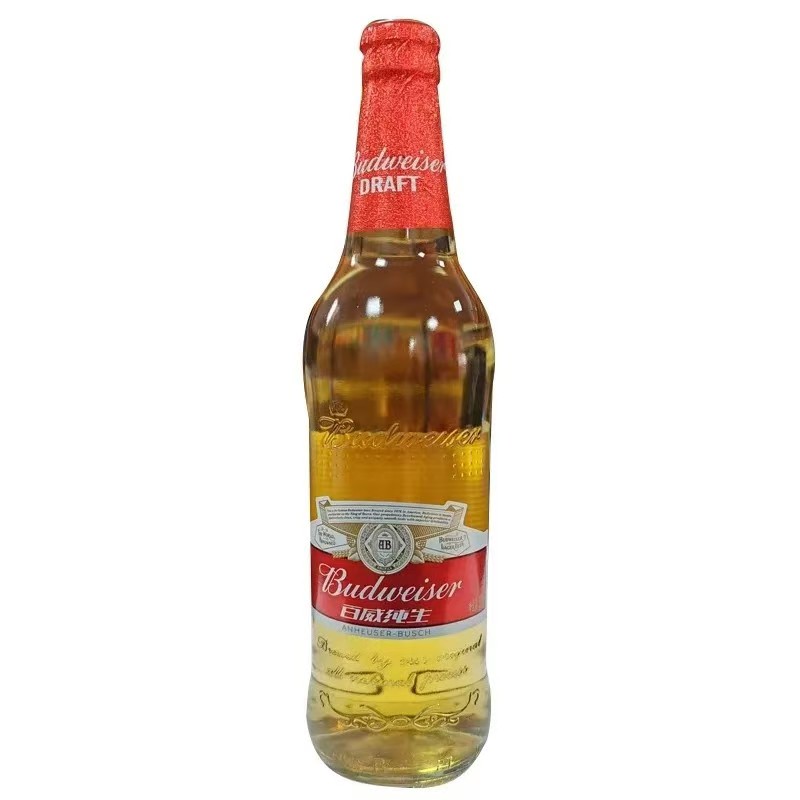 百威啤酒百威纯生啤酒500ml*6/12瓶整箱国产玻璃瓶装啤酒批发包邮