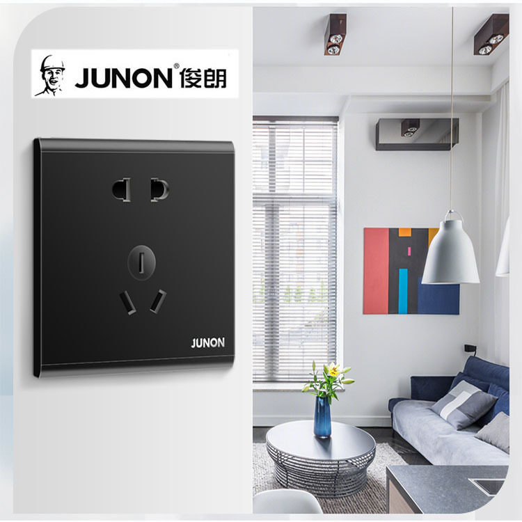 厂家俊朗开关 86墙壁插座面板 三开单控开关五孔电源插座暗装精品