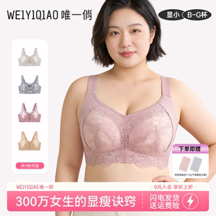 唯一俏韩少文内衣大公主桑蚕丝抑菌无钢圈列维斯蕾丝大胸显小文胸