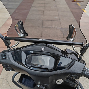 铃木UY125手机导航支架平衡杆UU 配件 UE横杆扶手多功能拓展杆改装