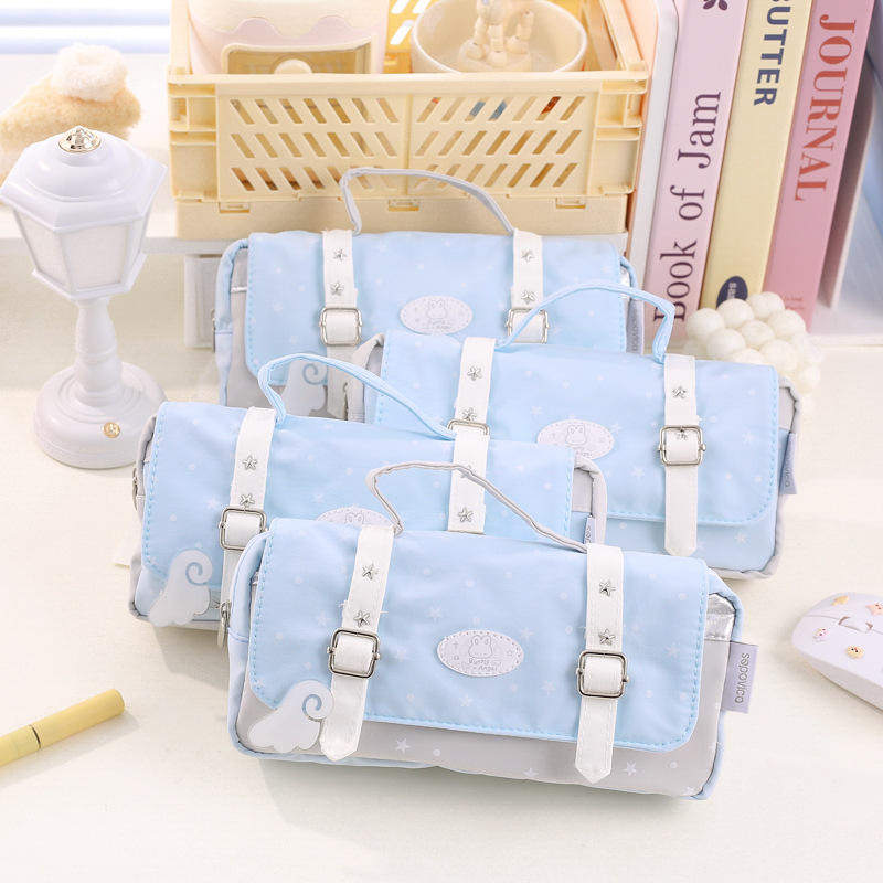 星之翼横版书包笔袋 创意可爱学院风收纳文具ins学生大容量邮差包