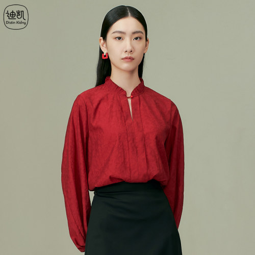 Distin Kidny/迪凯国风衬衫春季新款清凉时尚显白上衣女